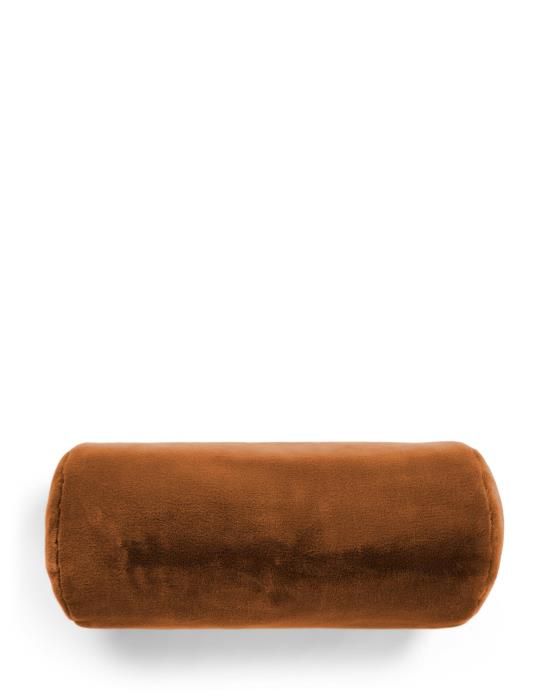ESSENZA Furry Leather Brown Nackenrolle 22 x 50 cm