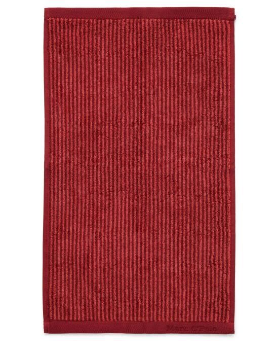 Marc O'Polo Timeless Tone Stripe Deep Rose / Warm Red Gästetuch 30 x 50 cm