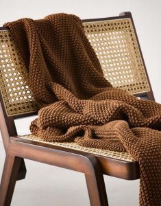 Marc O'Polo Nordic knit Toffee Brown Plaid 130 x 170 cm