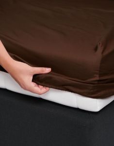 ESSENZA Satin Chocolate Spannbettlaken 90 x 210 cm