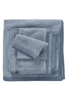 Marc O'Polo Timeless Tone Stripe Smoke Blue / Off White Handtuch 70 x 140 cm