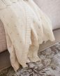ESSENZA Knitted Ajour Antique white Plaid 130 x 170 cm