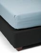 ESSENZA Premium Percale Blau Spannbettlaken 90 x 190 cm