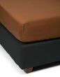 ESSENZA Satin Leather Brown Spannbettlaken 160 x 200 cm