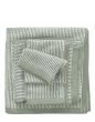 Marc O'Polo Timeless Tone Stripe Grün / Off White Waschhandschuh 16 x 22 cm